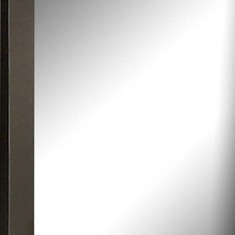 Kena Vanity Dresser Mirror, 2 Tone Metallic Gray Asymmetrical Frame - Metallic Gray