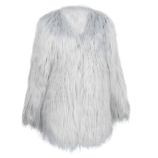 Shop Fashion Womens Winter Warm Long Coat Jacket Faux Fur Parka