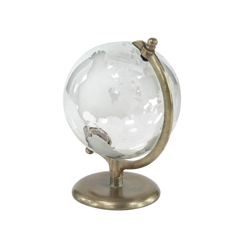 Aluminum Metal Globe with Tiered Base - Bronze - Roche River Decor