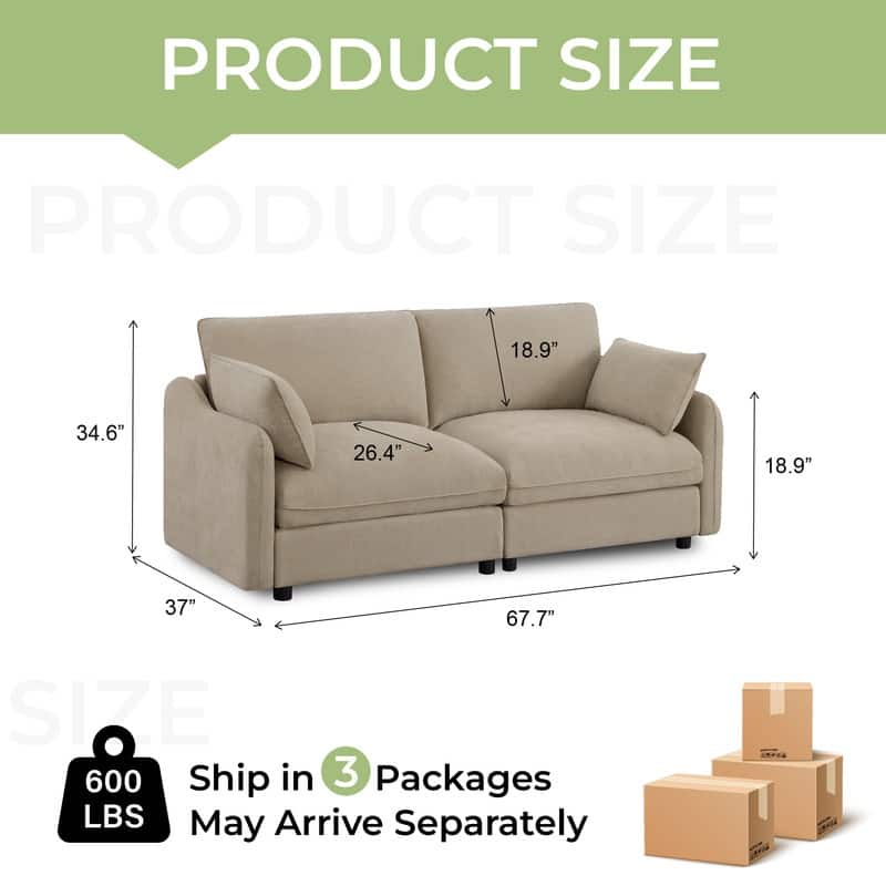 Spruce & Spring Oversized Cloud Modular Sectional Couches for Living Room