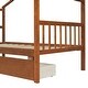 preview thumbnail 52 of 72, Creativity House Bed Twin Size Frame with 2 Wood Drawers for Boys Girls, Wood Platform Bed with Roof No Box Spring Needed