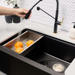 STYLISH 30 inch Composite Granite Workstation Undermount Kitchen Sink - 30" x 21" x 10"