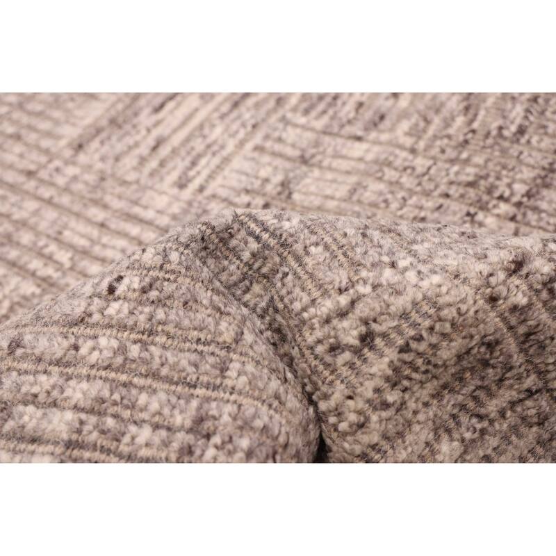 ECARPETGALLERY Hand-knotted Tangier Taupe Wool Rug - 5'5 x 7'9