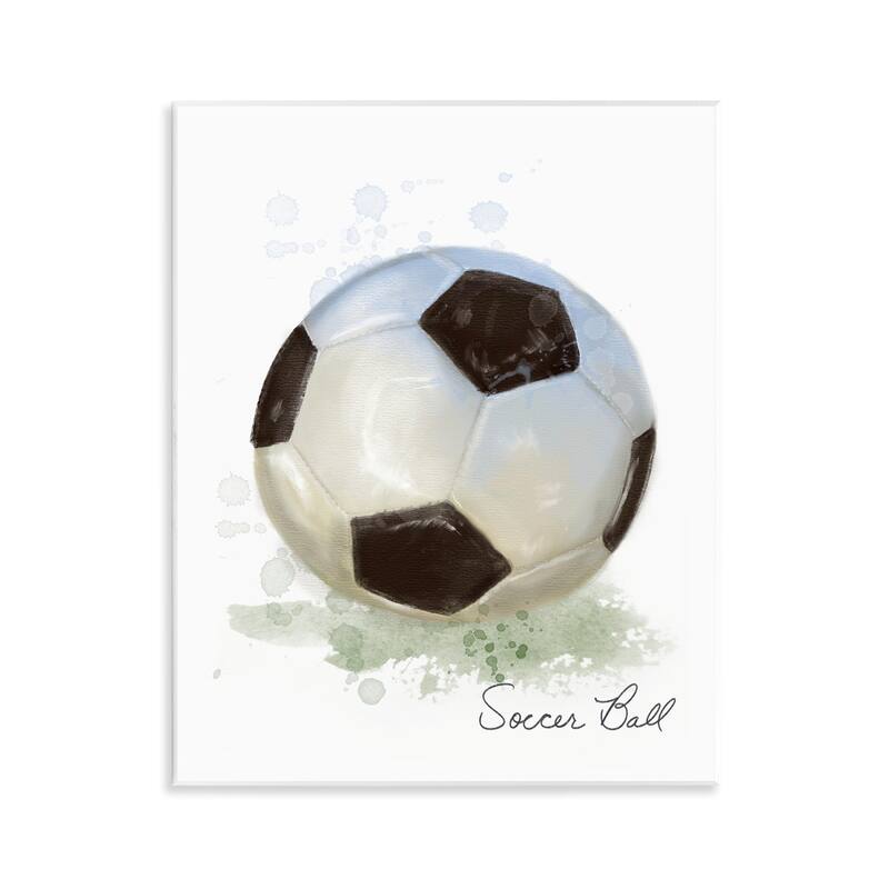 Stupell Soft Pastel Soccer Ball Wall Plaque Art Design By Matthew Piotrowicz - 11 x 14