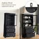 70.1" Modern High Freestanding Tall Bathroom Cabinet with 2 Adjustable Shelves, 3 Drawers, Soft Close Glass Doors