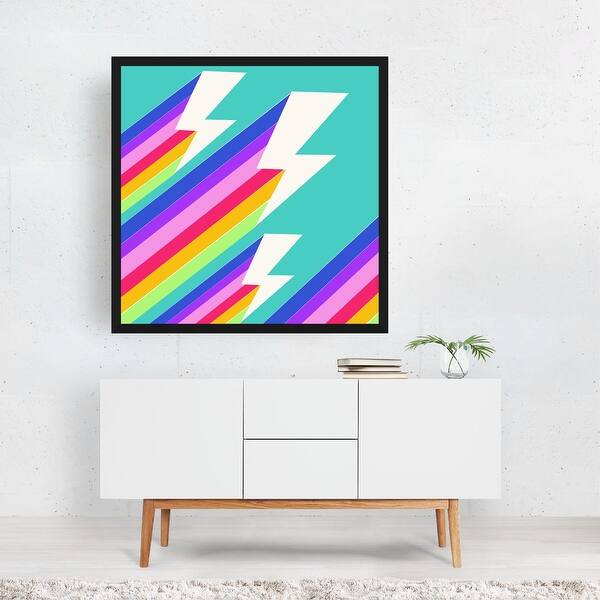 Electric Rainbow Digital Pattern Patterns Retro Art Print/Poster - Bed ...