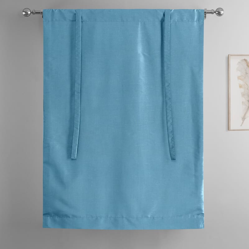 Exclusive Fabrics Vintage Textured Faux Dupioni Silk Tie-Up Window Shade (1 Panel)
