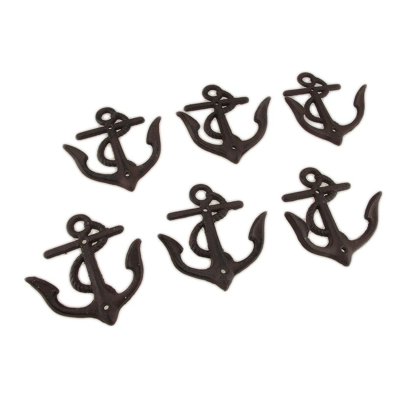 Shop Set Of 6 Rust Colored Cast Iron Anchor Shaped Decorative Wall