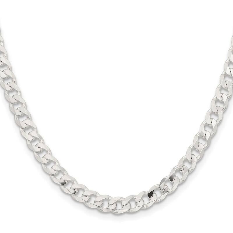 Curata 925 Sterling Silver 6mm Curb Chain Necklace for Men