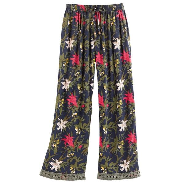 Shop Catalog Classics Women S Midnight Lilies Pants Wide Leg Lounge Pants Pajamas On Sale Free Shipping On Orders Over 45 Overstock 27104351 Small