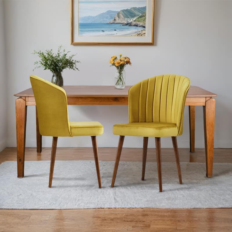 Roswell Mid-Century Modern Velvet Dining Chair (Set of 2) - Gold