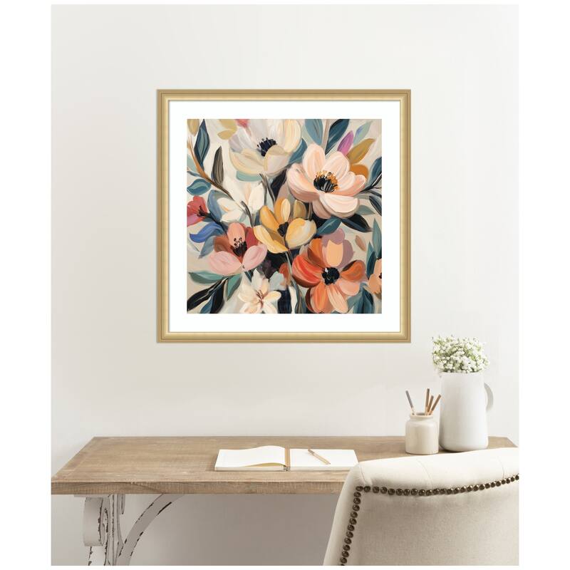 Kate and Laurel Framed Art Garden Bloom Abstract Bouquet II by The Creative Bunch Studio