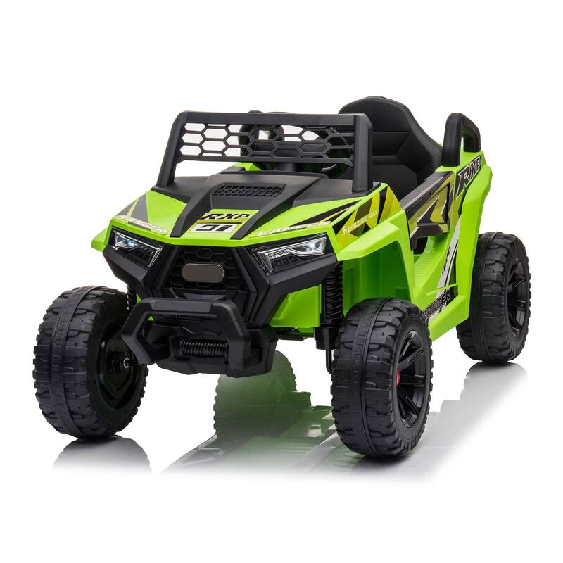 Electric Car with Front LED Lights and Horn, Single Seat with a Safety Belt, Forward/Reverse Function