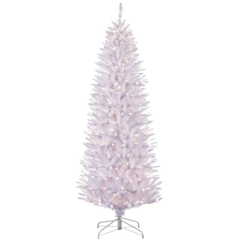 Puleo International 6.5 ft. White Pencil Fraser Fir Christmas Tree