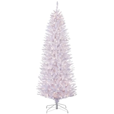 Puleo International 7.5 ft. White Pencil Fraser Fir Christmas Tree