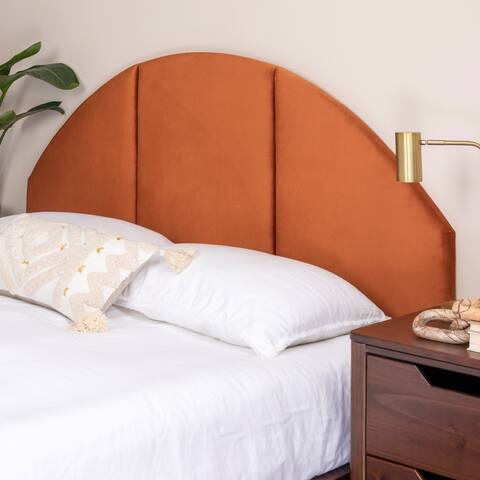 King Sized Upholstered Velvet Sound Reducing Panel Arched Headboard
