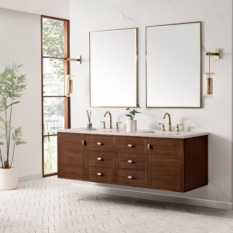 James Martin Vanities 670-V72-3EMR Amberly 72" Free Standing or Wall