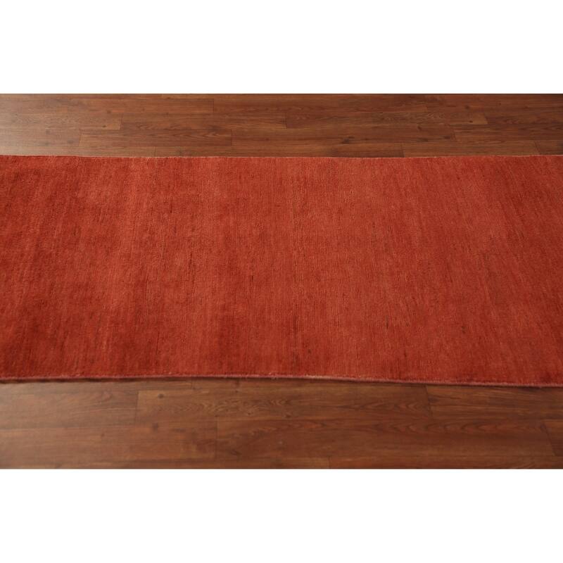 Modern Gabbeh Oriental Rug Hand-Knotted Foyer Wool Carpet - 2'7" x 5'11"