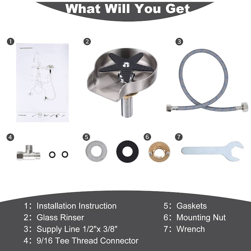 Metal Glass Rinser for Kitchen Sink