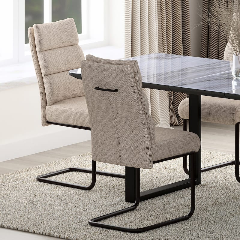 Modern Fabric & Metal Dining Chair, Set of 4