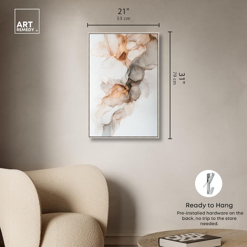 Smoky Gold Drift Canvas by Art Remedy