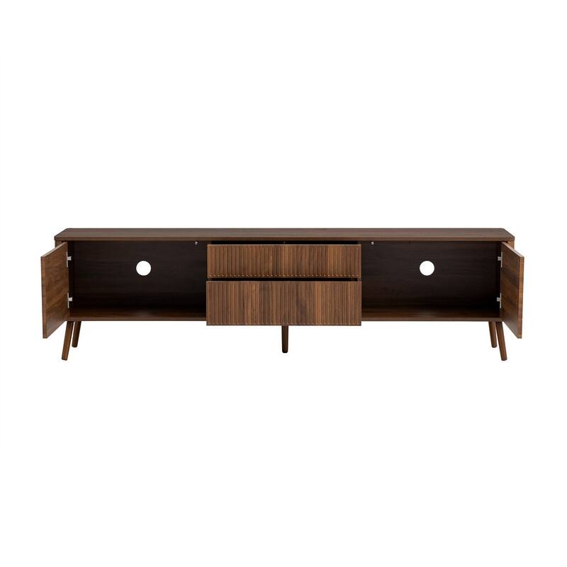 Modern Fluted 70" TV Stand for TVs up to 80", Entertainment Center TV Media Console Table with Storage Drawers