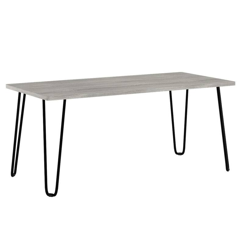 Modern Industrial Coffee Table with Hairpin Legs, 41 Inch, Grey