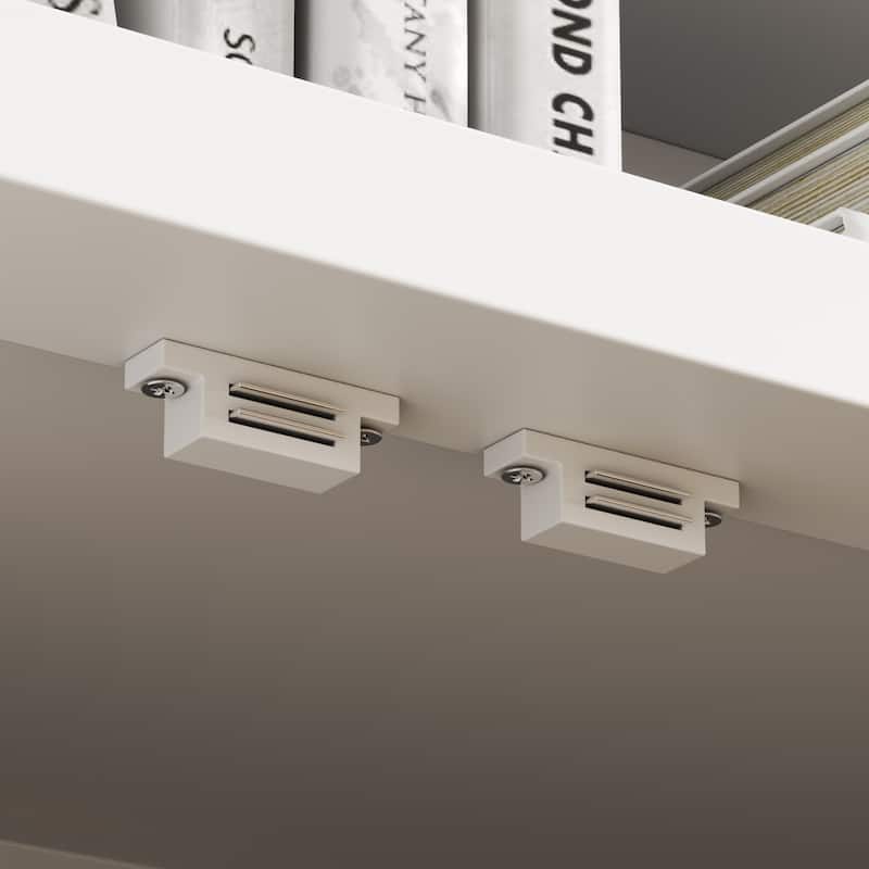 101.7" Large Entertainment Center with LED Spotlights TV Stand with Hutch & Glass Display Cabinets, Media Console Storage Unit