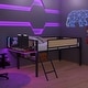preview thumbnail 26 of 34, Twin Size Metal Loft Bed with Rectangular Desk, LED Lights, and Storage