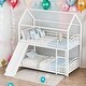 preview thumbnail 1 of 10, Kid-Friendly Design Twin Over Twin Bunk Bed White