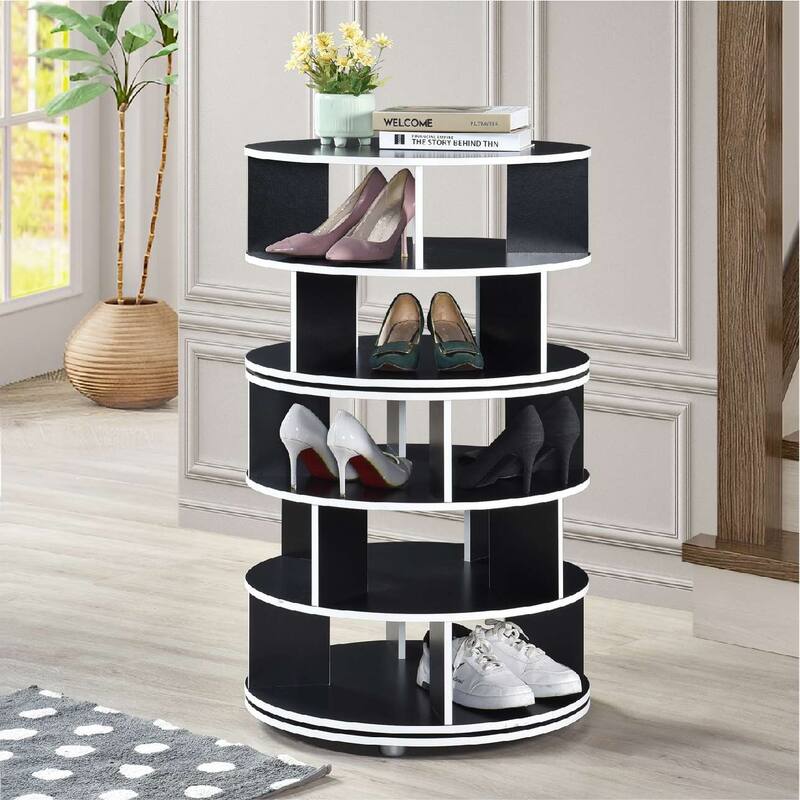 5-Tier Revolving Shoe Rack - Black/80