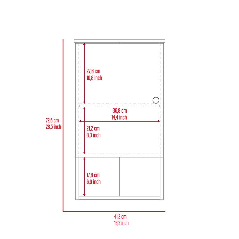 Medicine Cabinet with Soft Close, Single Door, Two Internal Shelves, Light Gray Finish - Easy Assembly