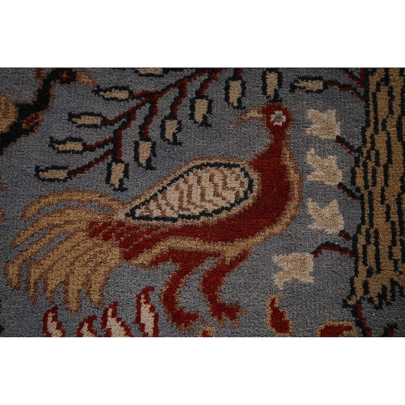 Animals Design Ziegler Oriental Runner Rug Hand-Knotted Wool Carpet - 2'7"x 13'9"
