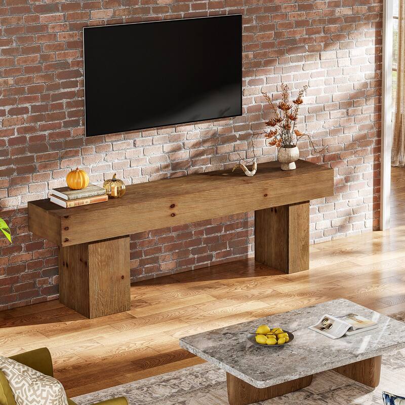 Solid Wood Television Stand for 55/60/65/75 Inch TVs, TV Entertainment Center Media Console Table for Living Room Bedroom