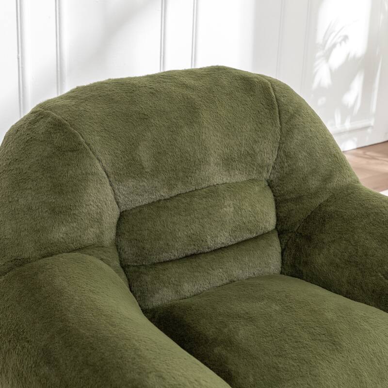 GDFStudio - Faux Fur 42.5" Supportive Bean Bag Sofa with Back Support