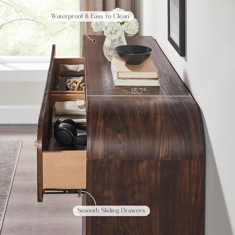 Modern Fluted 6 Drawers Dresser, Wood Chest of Drawers for Bedroom