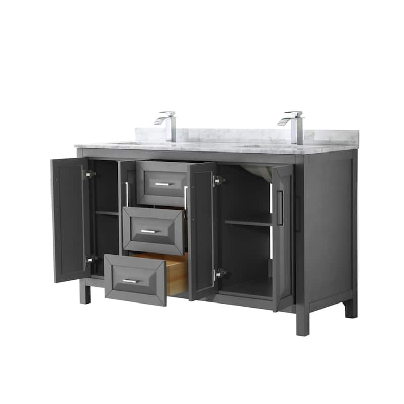 Wyndham Collection Daria 60" Free Standing Double Vanity Set with MDF