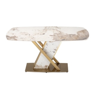 Special Base Modern Brilliant Sintered Stone Dining Table - Bed Bath ...