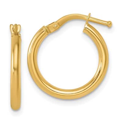 Curata 14k Yellow Gold Polished 17.8x1.9mm Classic Hoop Earrings