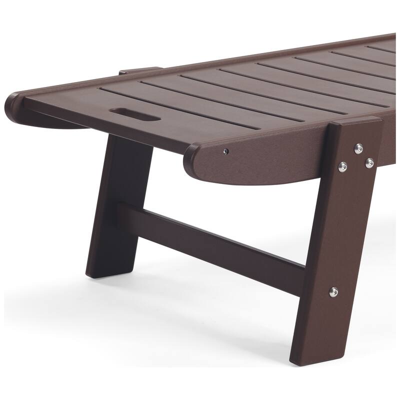 Brighton Outdoor Poly Reclining Chaise Lounge with Wheels & Cup Holder (Set of 4)