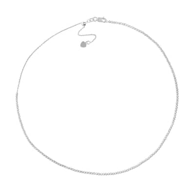 Marquee Jewels 14K Solid White Gold Adjustable Beaded Choker