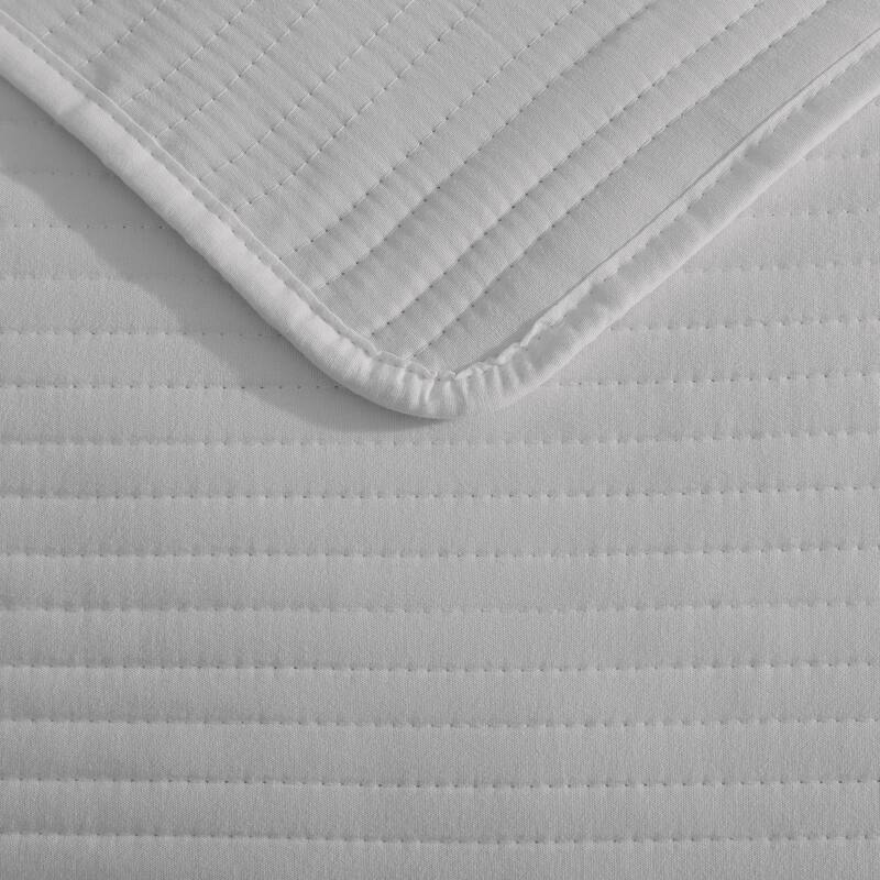 Kenneth Cole Washed Channel Solid Grey Reversible Quilt Set