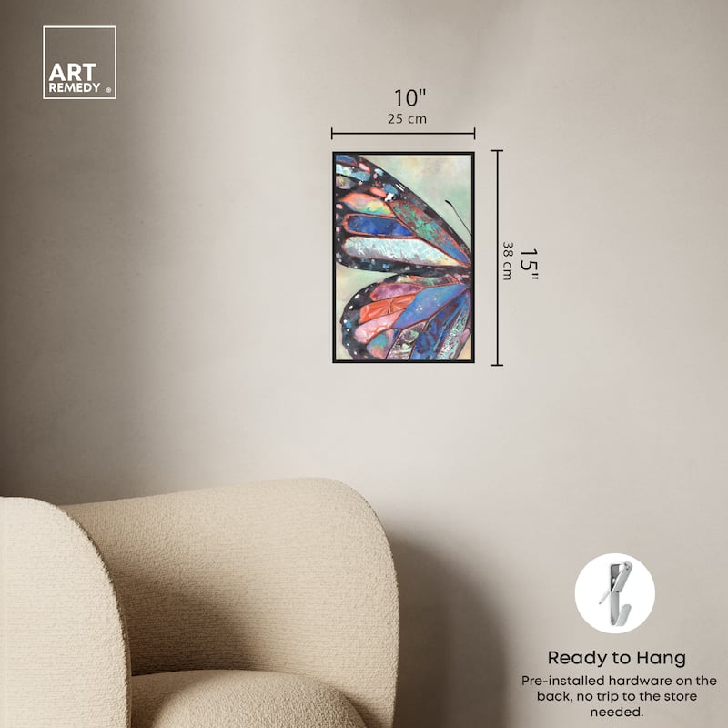 Art Remedy Butterfly Part I Framed Butterfly 1 Piece Canvas Wall Art