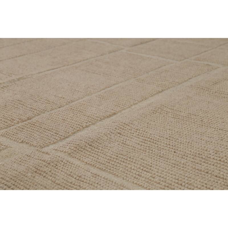 Hand Knotted Oriental 100% Wool Carpet Modern All-Over Beige & Ivories Moroccan Area Rug - 12' 2'' X 9' 0''