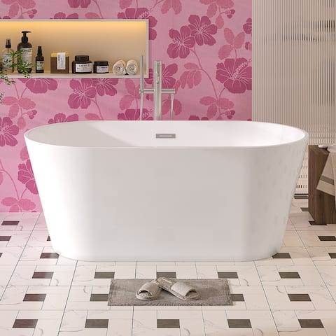 ABRUZZO BAGNO Vita Acrylic Freestanding Soaking Bathtub