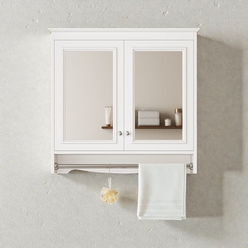 30 Inch Wall Mounted Medicine Cabinet with Mirror, Adjustable Shelves and Soft Close Doors