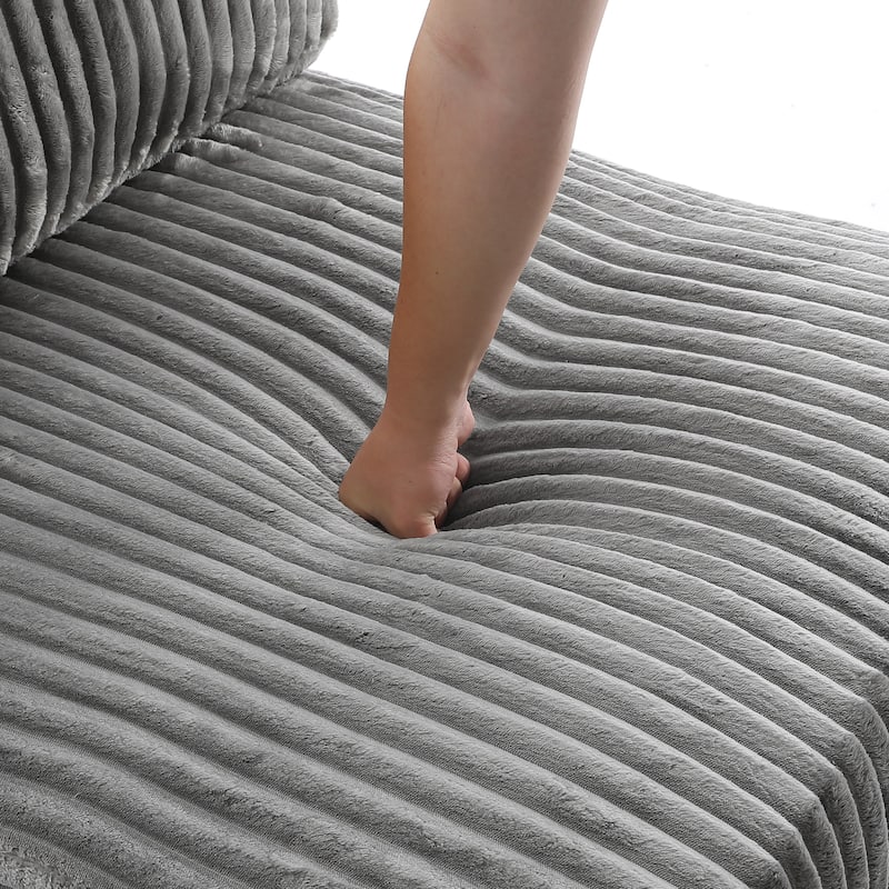 UIXE Upholstered Plush Velvet L Shaped Couch Modular Sofa
