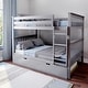 preview thumbnail 4 of 36, Max and Lily Full over Full Bunk Bed with Trundle Bed Grey
