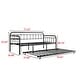 preview thumbnail 2 of 4, Twin Size Metal Daybed Frame with Trundle, Heavy Duty Steel Slat Support Sofa Bed Platform with Headboard, No Box Spring Needed