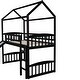 preview thumbnail 14 of 19, Twin Wood Loft Bed House Bed with Slide&Ladder&Guardrail&Roof, Large Underneath Play&Storage Area, Gray